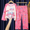 Pyjama de dessin animé Minnie et Elsa Duck pour enfants, vêtements de maison pour enfants, vêtements de nuit décontractés, vêtem