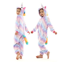 Pyjama en flanelle pour enfants, Pikachu, Licorne, Kigurumi, Onesies, Garçons et filles, Bol, Bébé, Couverture, Dormeuses, Vêtem