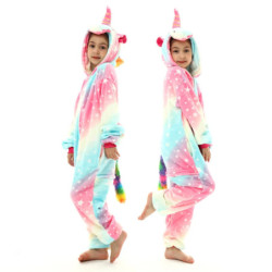 Pyjama en flanelle pour enfants, Pikachu, Licorne, Kigurumi, Onesies, Garçons, Bol, Bébé, Couverture, Dormeuses, Vêtements de nu