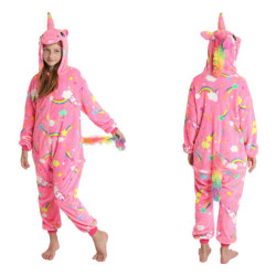 Pyjama en flanelle pour enfants, Pikachu, Licorne, Kigurumi, Onesies, Garçons et filles, Bol, Bébé, Couverture, Dormeuses, Vêtem