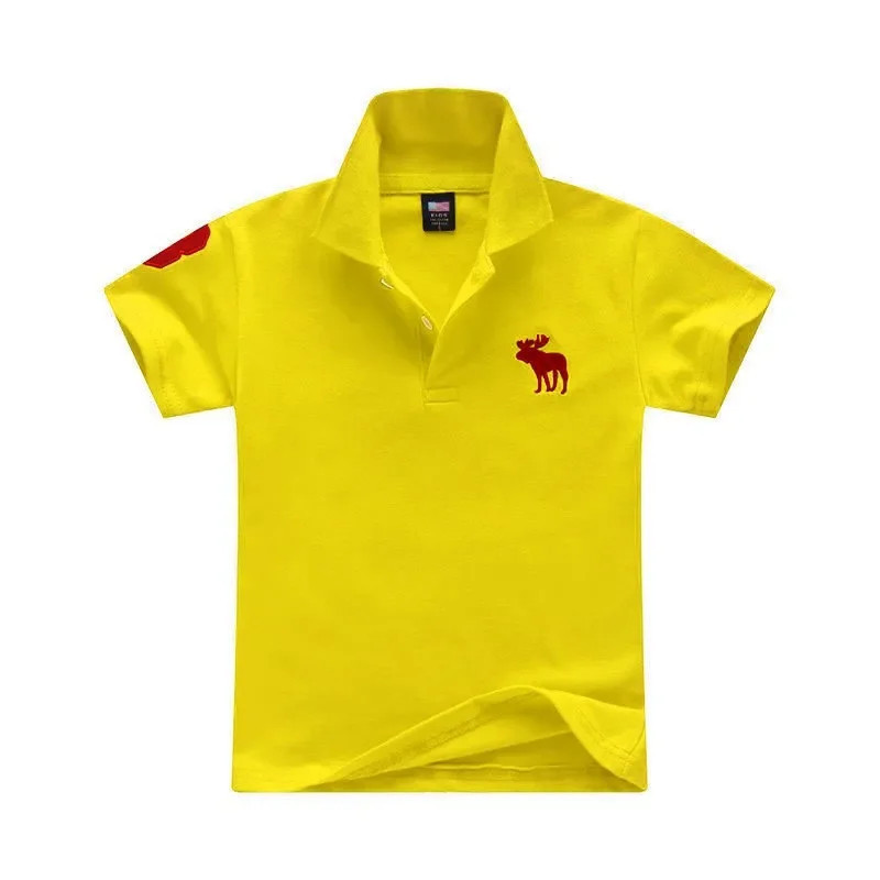 Polos à manches courtes pour bébés garçons, T-shirt pour enfants, chemisiers brodés de dessins animés, vêtements d'été pour enfa