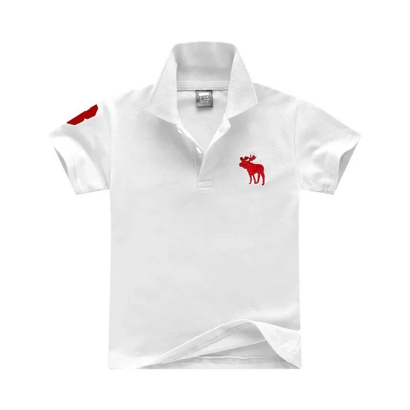 Polos à manches courtes pour bébés garçons, T-shirt pour enfants, chemisiers brodés de dessins animés, vêtements d'été pour enfa