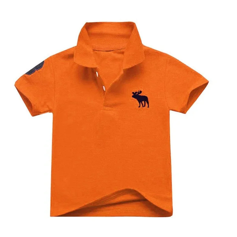 Polos à manches courtes pour bébés garçons, T-shirt pour enfants, chemisiers brodés de dessins animés, vêtements d'été pour enfa