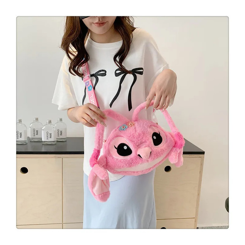 Sac messager en peluche Anime pour enfants, jouets en peluche CAN o & Stitch, sac à main Kawaii, peluche de dessin animé, sac so