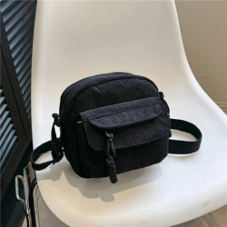 Petit sac à bandoulière en velours côtelé pour femme, sac à bandoulière pour adolescente, fourre-tout mignon, sacs de messager H