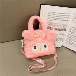 Sac à main en peluche Sanurgente Cartoon Anime pour femme, Kawaii, Kuromi, Cinnamoroll, My Melody, sac à cosmétiques, rangement 