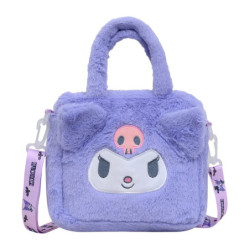 Sac à main en peluche Sanurgente Cartoon Anime pour femme, Kawaii, Kuromi, Cinnamoroll, My Melody, sac à cosmétiques, rangement 