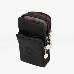 Sac de téléphone portable en nylon pour homme et femme, sangle initiée, petits sacs à bandoulière, portefeuille, sac à mai