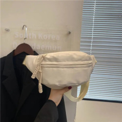 Sac banane en toile demi-lune pour femme, sac de poitrine, sac de taille en bandoulière, sacs banane décontractés, sac de ceintu