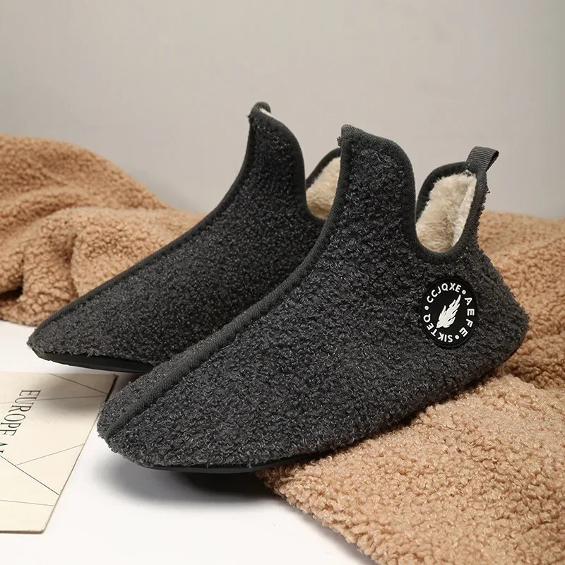 Chaussons d'intérieur en coton pour hommes et femmes, chaussures plates confortables, chaudes, douces, non ald, maison, couples,