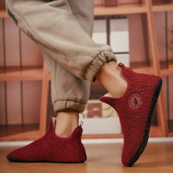 Chaussons d'intérieur en coton pour hommes et femmes, chaussures plates confortables, chaudes, douces, non ald, maison, couples,