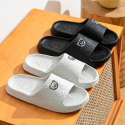 Pantoufles d'Été à la Mode pour Homme et Femme, Sandales d'Nikà Motif de Petit Ours, Chaussures Décontractées pour Dortoir, Coup