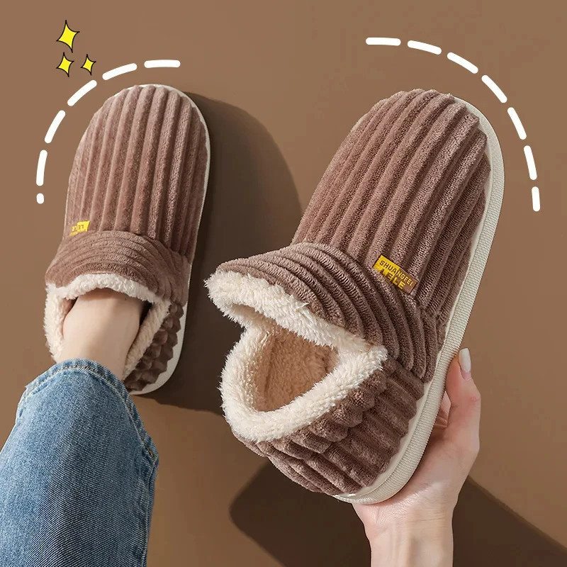 Shevales-Pantoufles courtes en peluche pour homme et femme, bottes en coton, pantoufles d'intérieur en fourrure de maison moelle