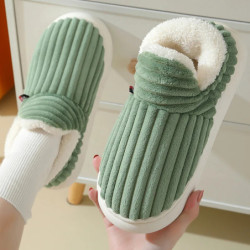 Shevales-Pantoufles courtes en peluche pour hommes, bottes en coton, pantoufles d'intérieur en fourrure de maison moelleuse, cha