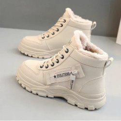 Bottes de neige d'hiver pour femmes, chaussures montantes décontractées, baskets chaudes pour femmes, bottes de rinçage à platef