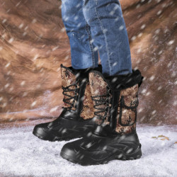 Nouveau hiver Camouflage neige hommes bottes chaussures de pluie en plein air imperméable avec fourrure en peluche chaud mâle dé