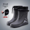 Chaussures de pluie imperméables pour hommes, chaussures de travail d'extérieur antidérapantes, doublées de polaire, bottes de p