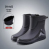 Chaussures de pluie imperméables pour hommes, chaussures de travail d'extérieur antidérapantes, doublées de polaire, bottes de p