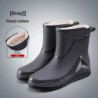 Chaussures de pluie imperméables pour hommes et femmes, chaussures de travail d'extérieur antidérapantes, doublées de polaire, b