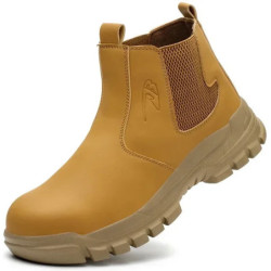 Bottes de sécurité imperméables pour le travail, bottes de protection en cuir, chaussures industrielles Anti-écrasement et Anti-