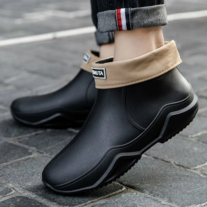 Nouvelles chaussures de pluie cheville femmes chaussures imperméables bottes de pluie hommes anti-dérapant résistant à l'usure e