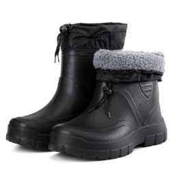 Hiver coupe-vent coton bottes de pluie hommes chaud lumière cheville bottes de pluie mode noir sans lacet chaussures de pluie ho