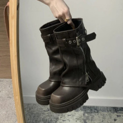 Hiver femmes Biker bottes...